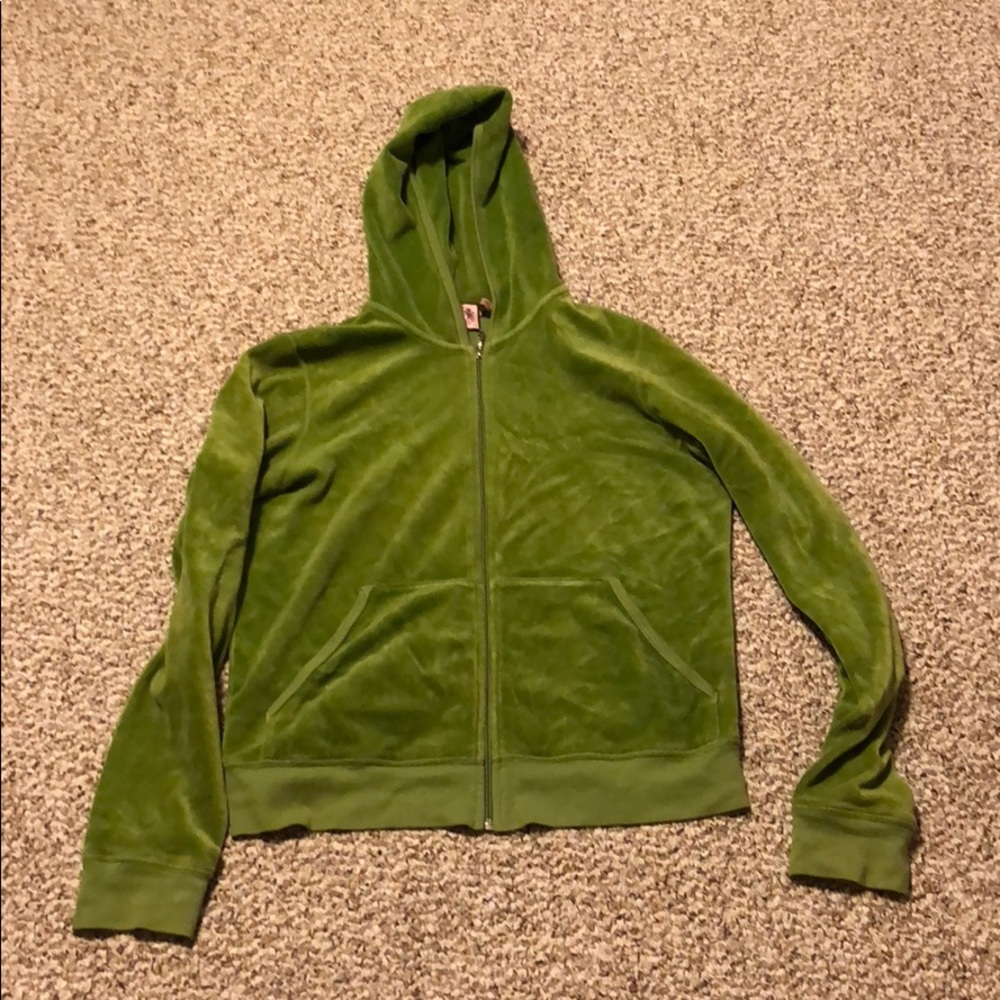 XL Juicy Couture Green Velour Track Jacket